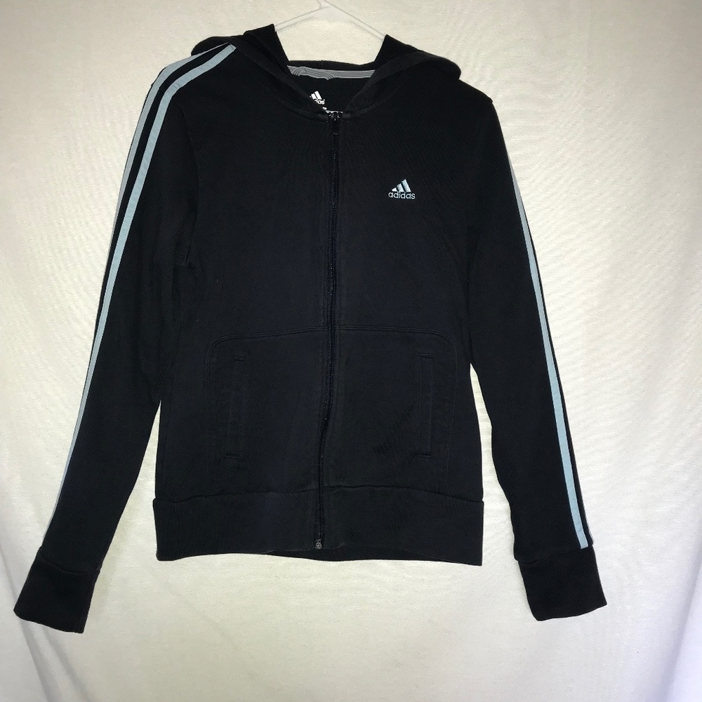 Womens Adidas Zip Up Hoodie/Sweater-Navy Blue-Sz Large